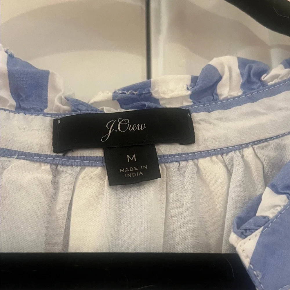 J. Crew Blue and White Striped Long Sleeve Mini Dress Size Medium EUC